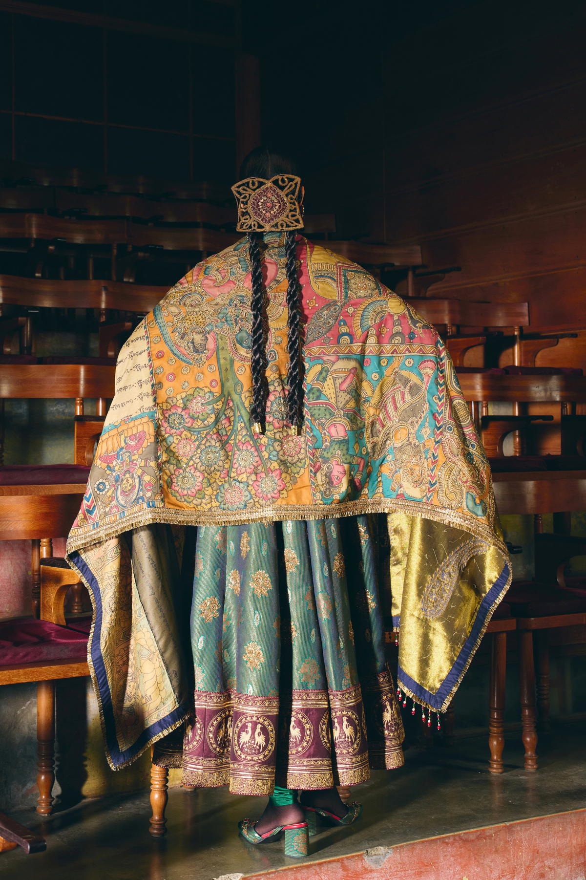 Mādhurya Līlā teal anarkali set