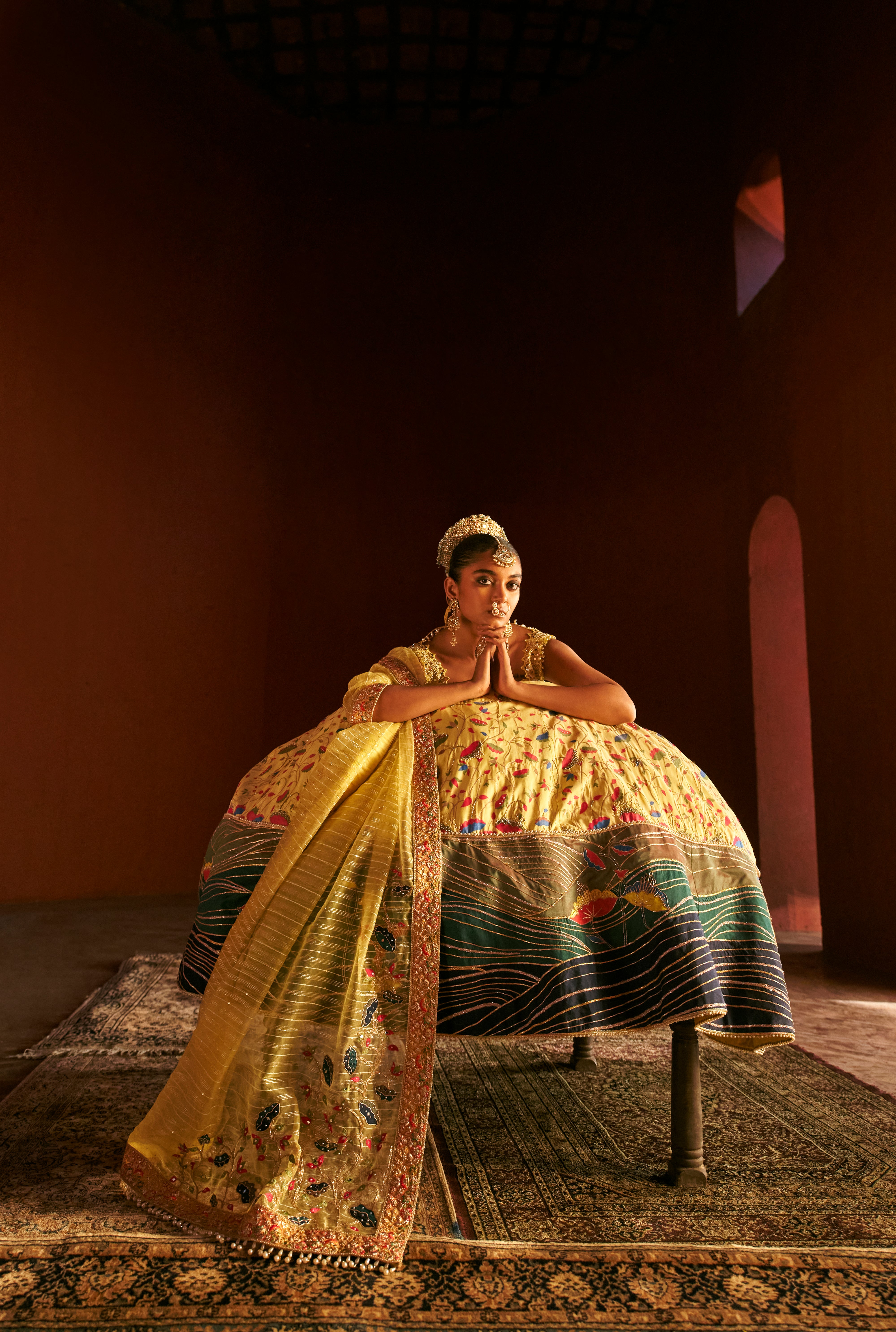 Yellow Zari Woven Paithani Lehenga