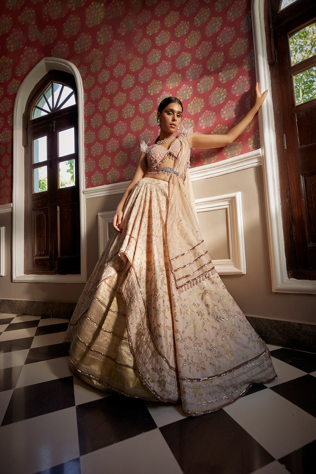 Floral lehenga outlet for wedding