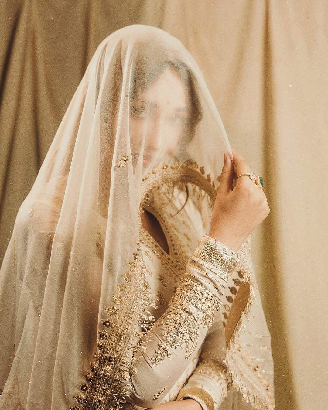 Akansha Sharma in our Ivory Chanderi Silk Anarkali Set