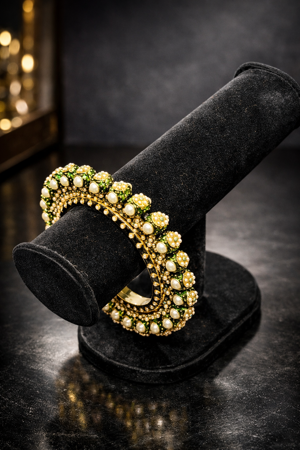 Emerald & Pearl Royal Heritage Bangle