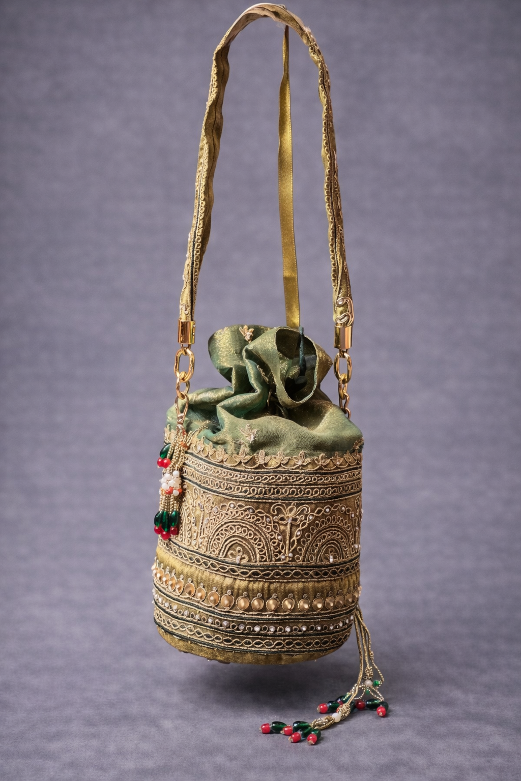 Emerald green potli bag