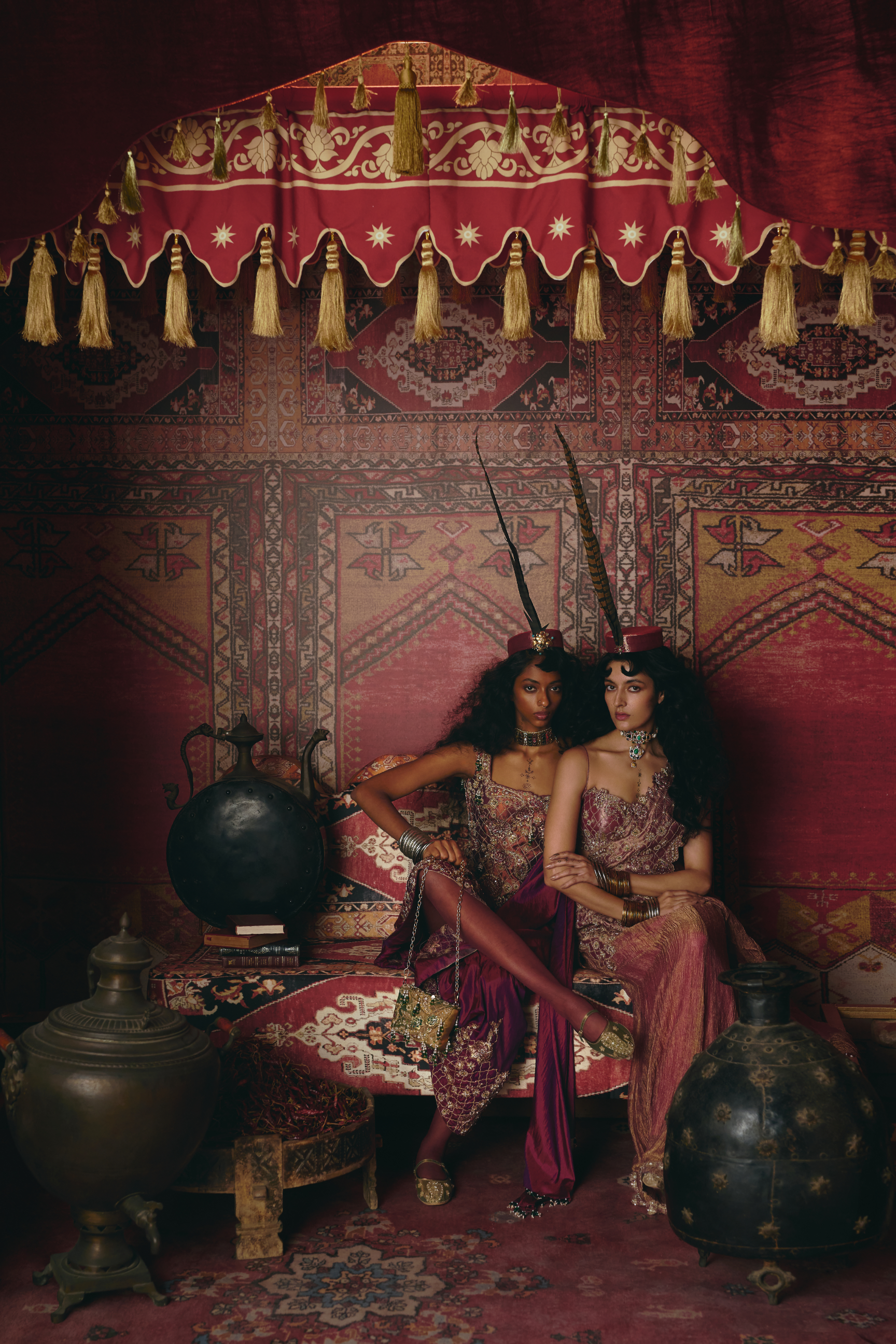 Blush Pink Drape Saree and Blouse Set