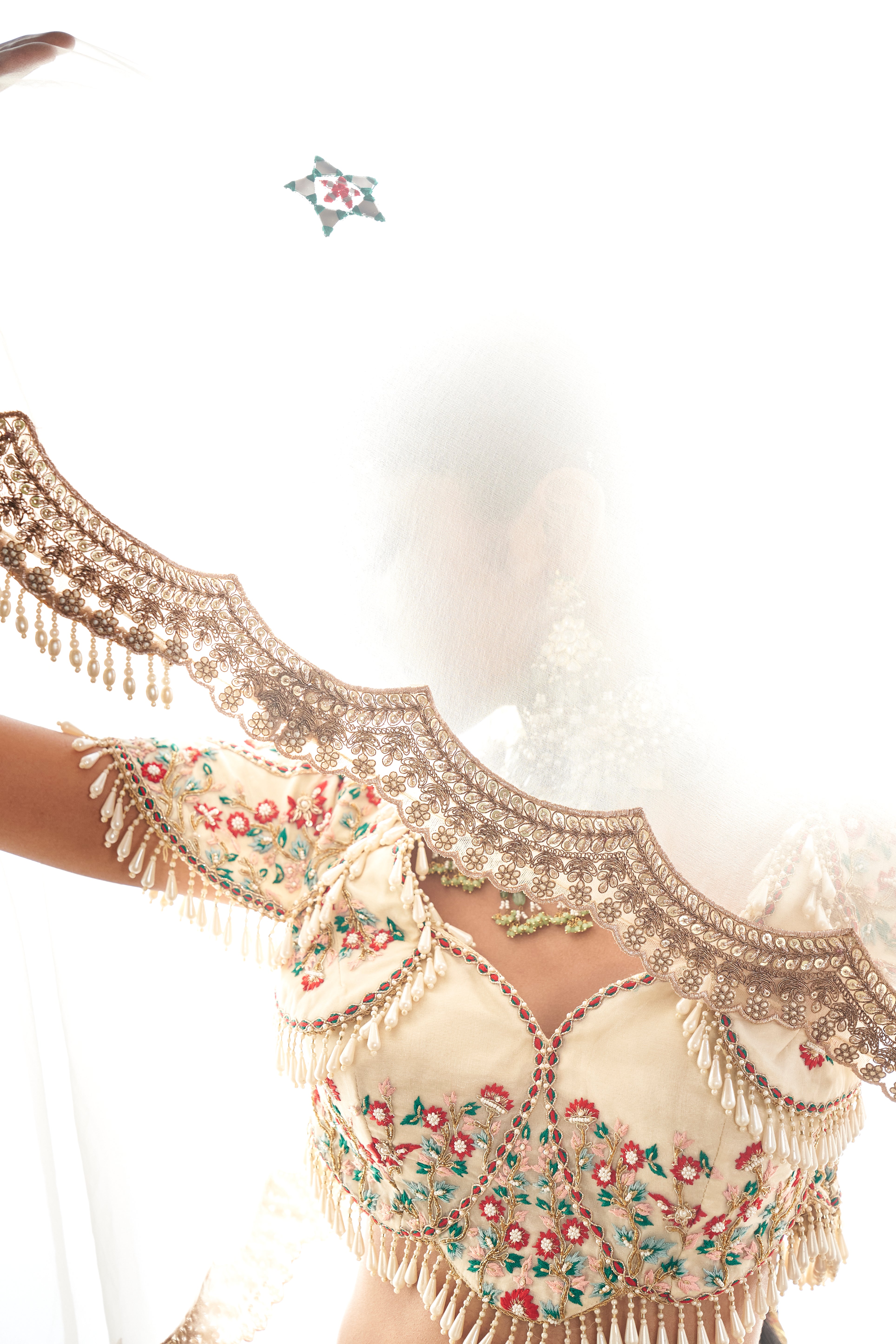 Ivory kani Embroidered Lehenga