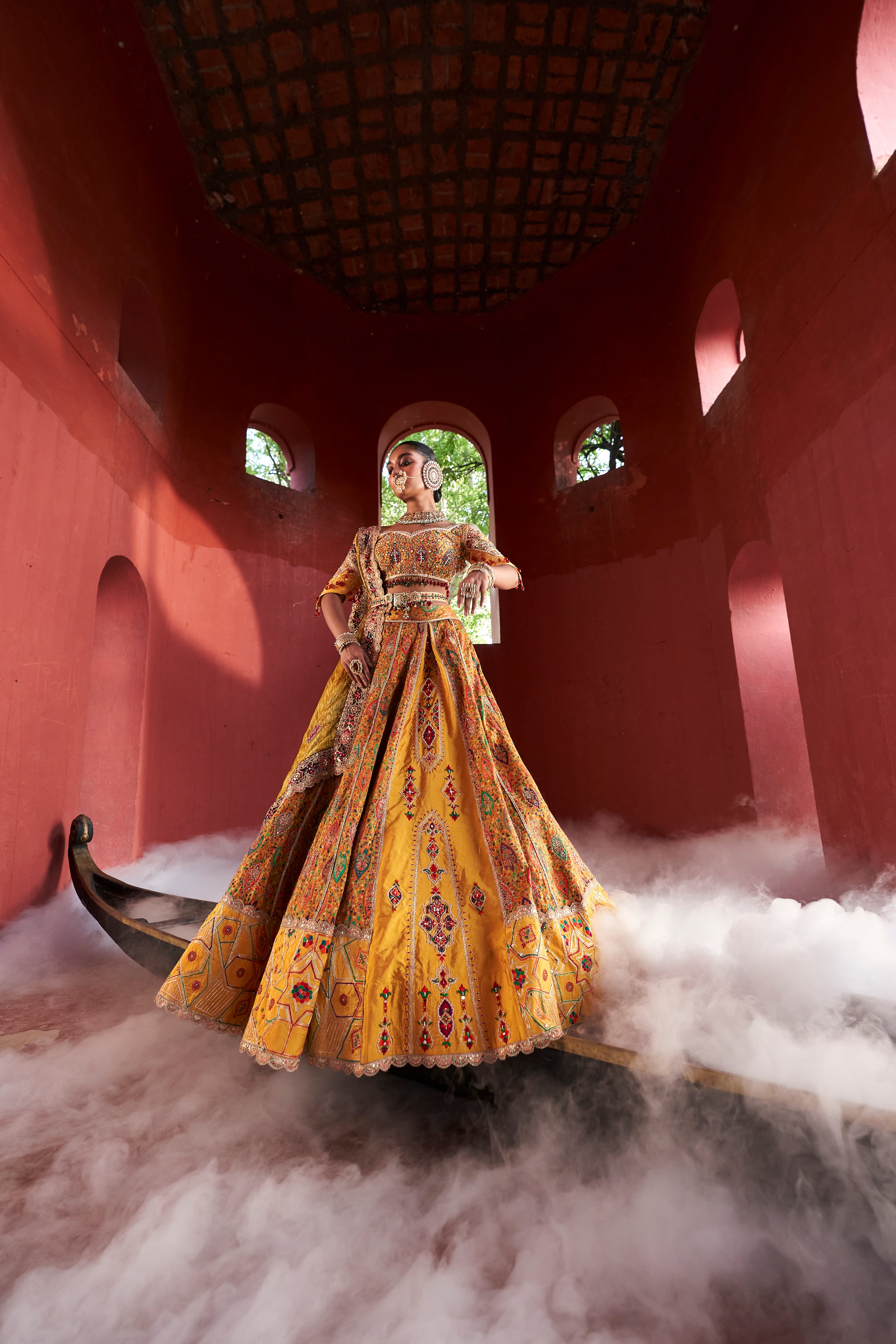 Yellow Jamawar Lehnga