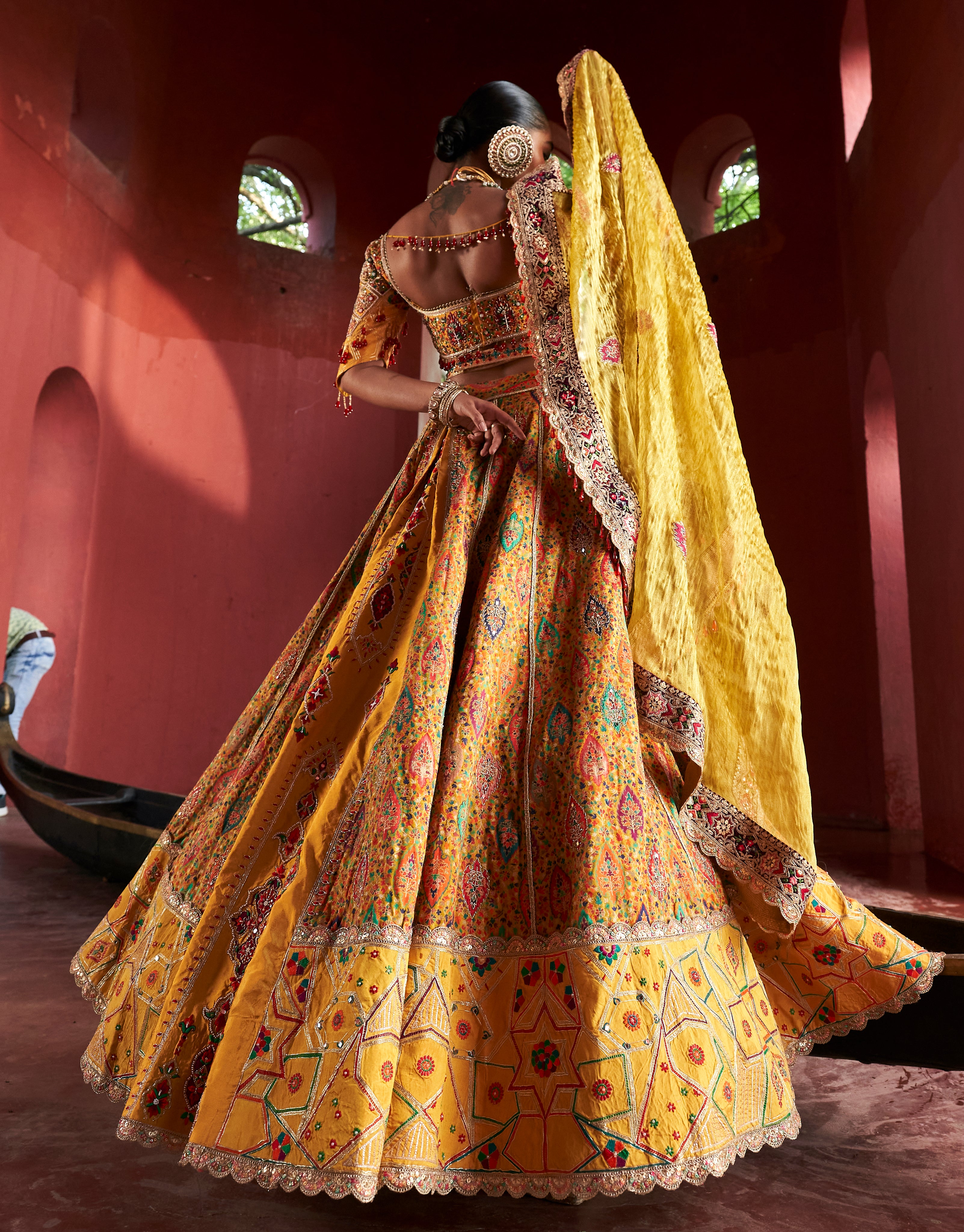 Yellow Jamawar Lehnga