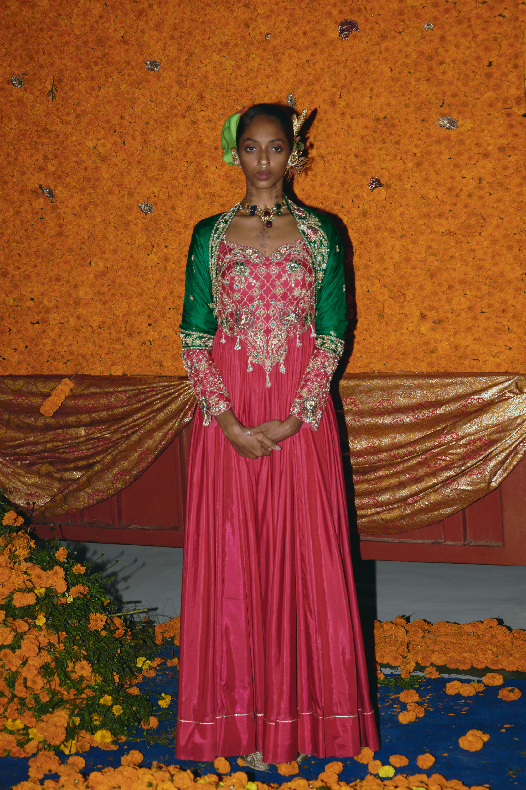 Pink Soft Silk Anarkali Set