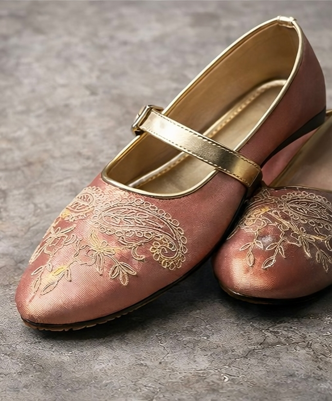 Salmon peach ballerina flats