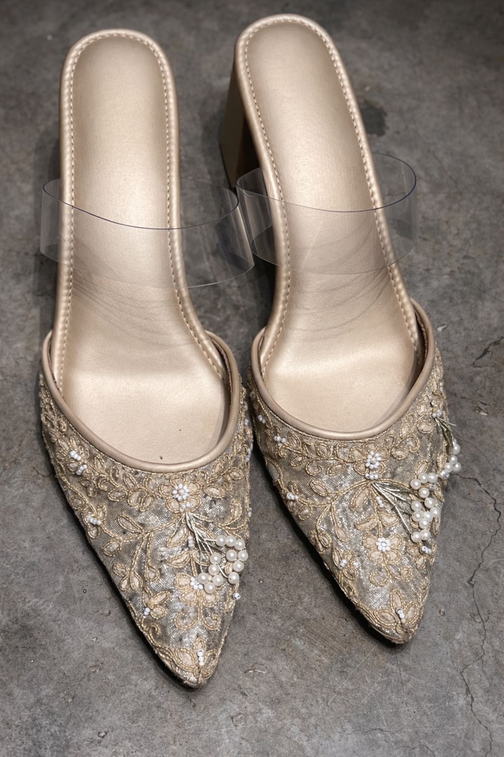 Pearl Gold Tissue Stilettos