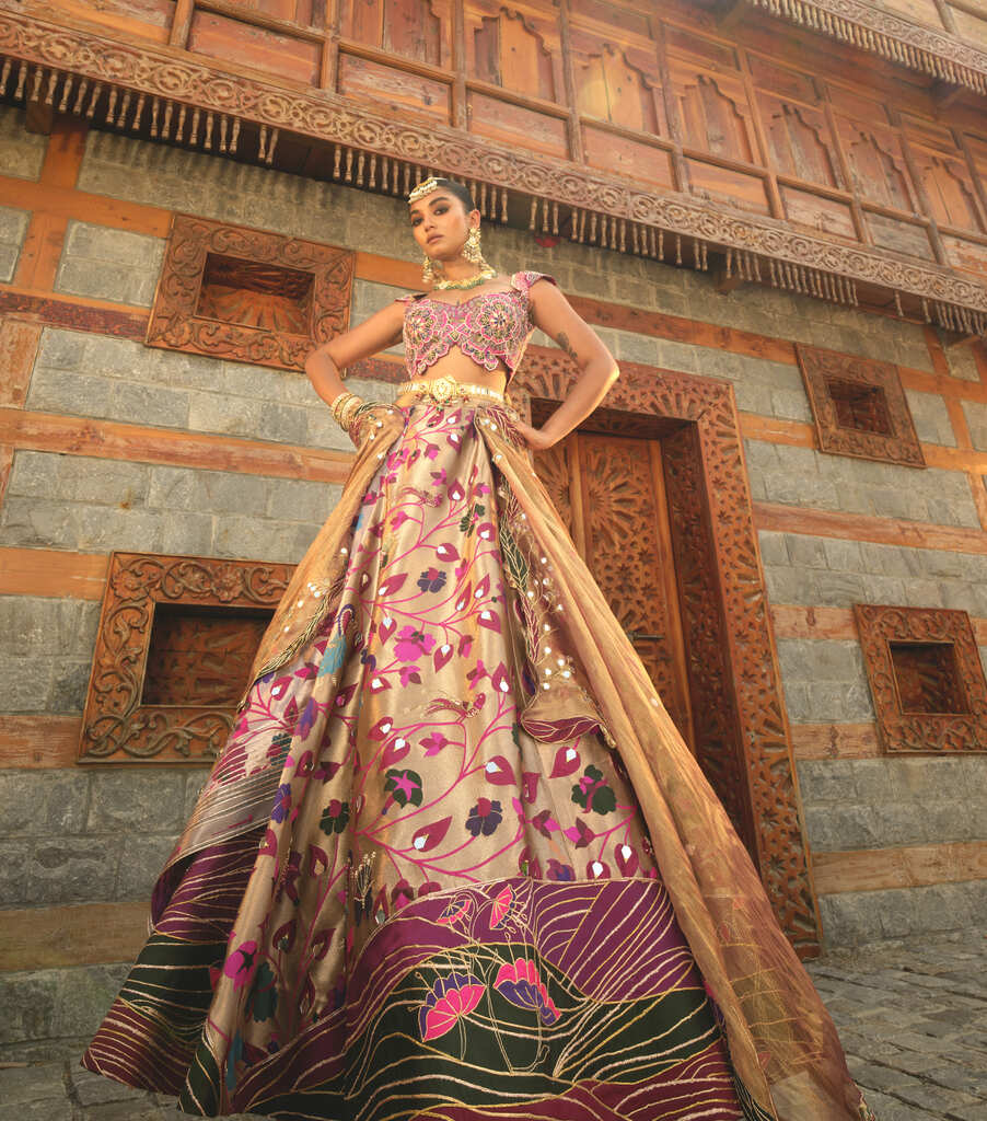 Purple Zari Woven Paithani Lehenga