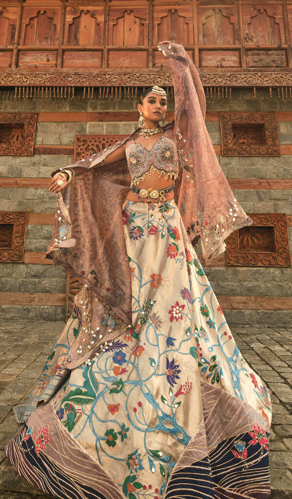 Purple Zari Woven Paithani Lehenga