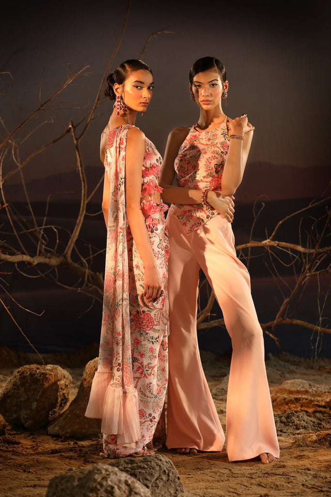 Shop Women's Pink Floral Corset Top and Pants