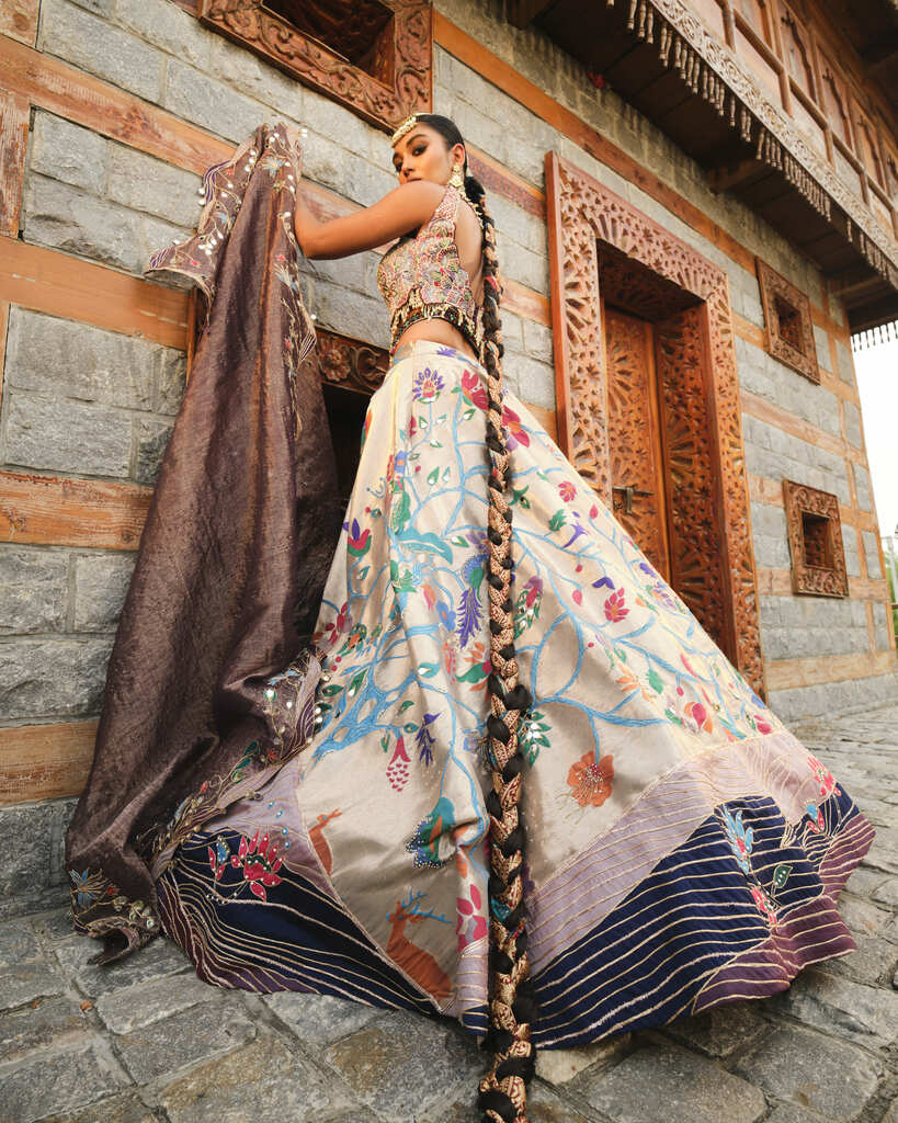 Purple Zari Woven Paithani Lehenga