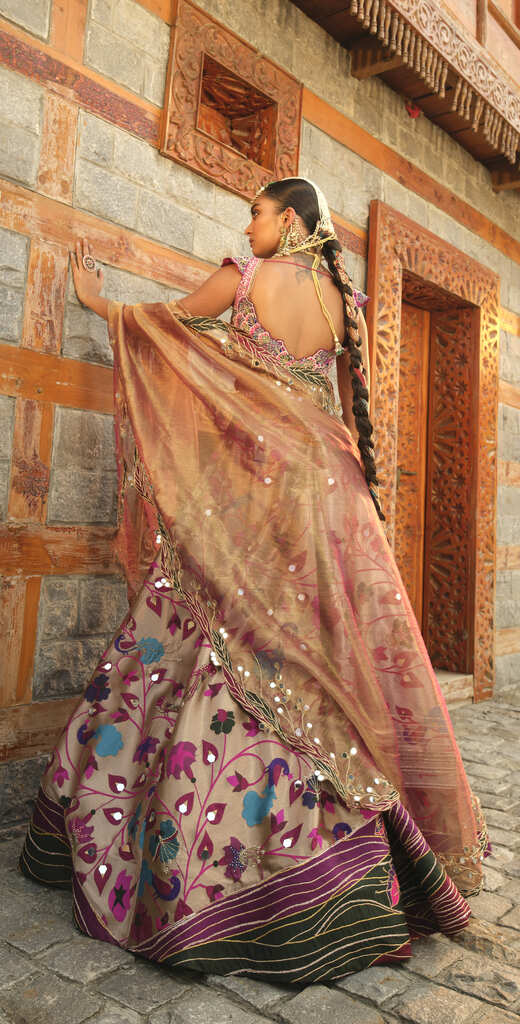 Purple Zari Woven Paithani Lehenga