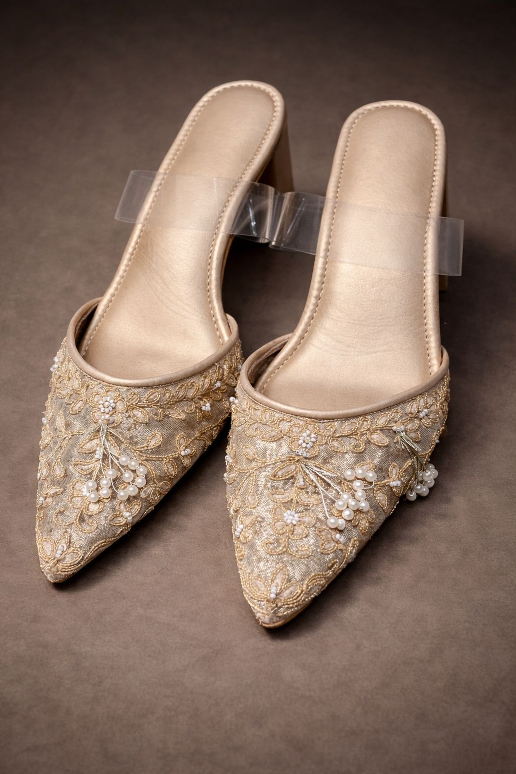 Pearl Gold Tissue Stilettos