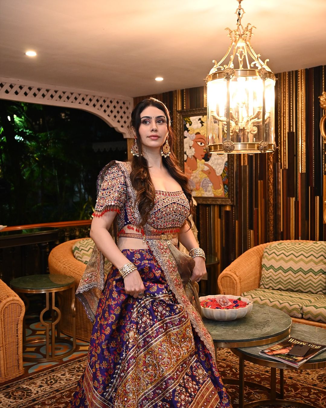 WARINA HUSSAIN in our Purple kani Embroidered Lehenga