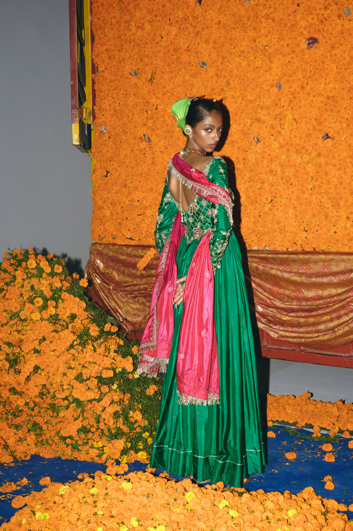 Green Soft Silk Anarkali Set