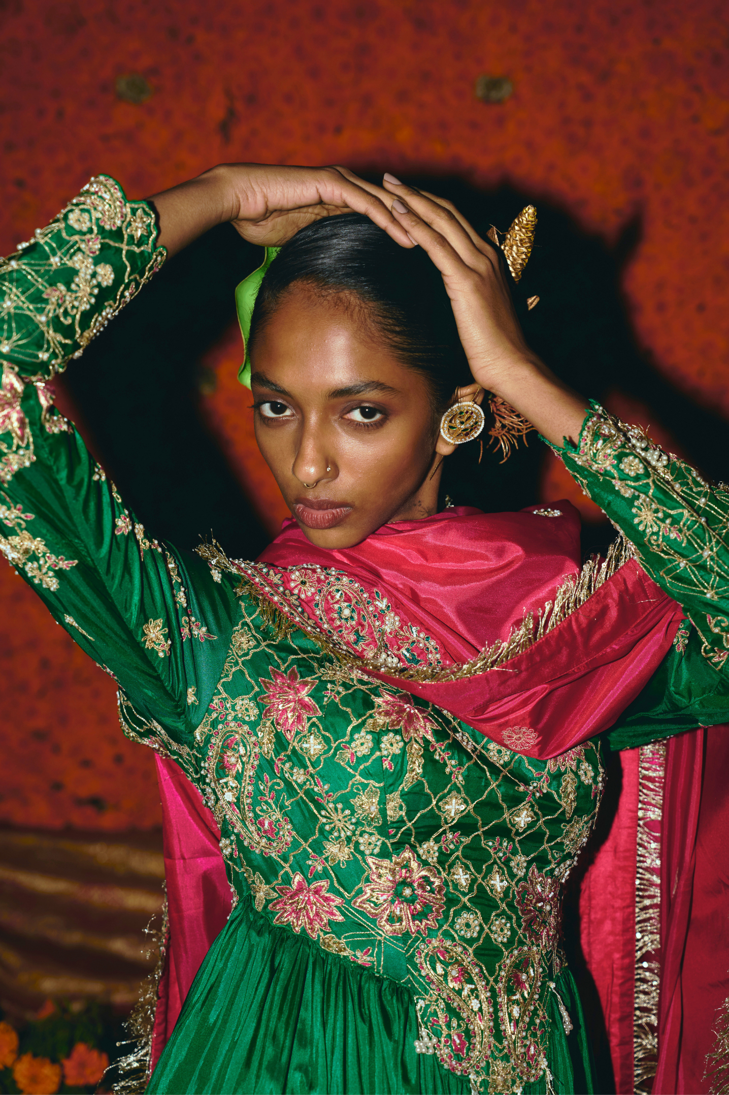 Green Soft Silk Anarkali Set