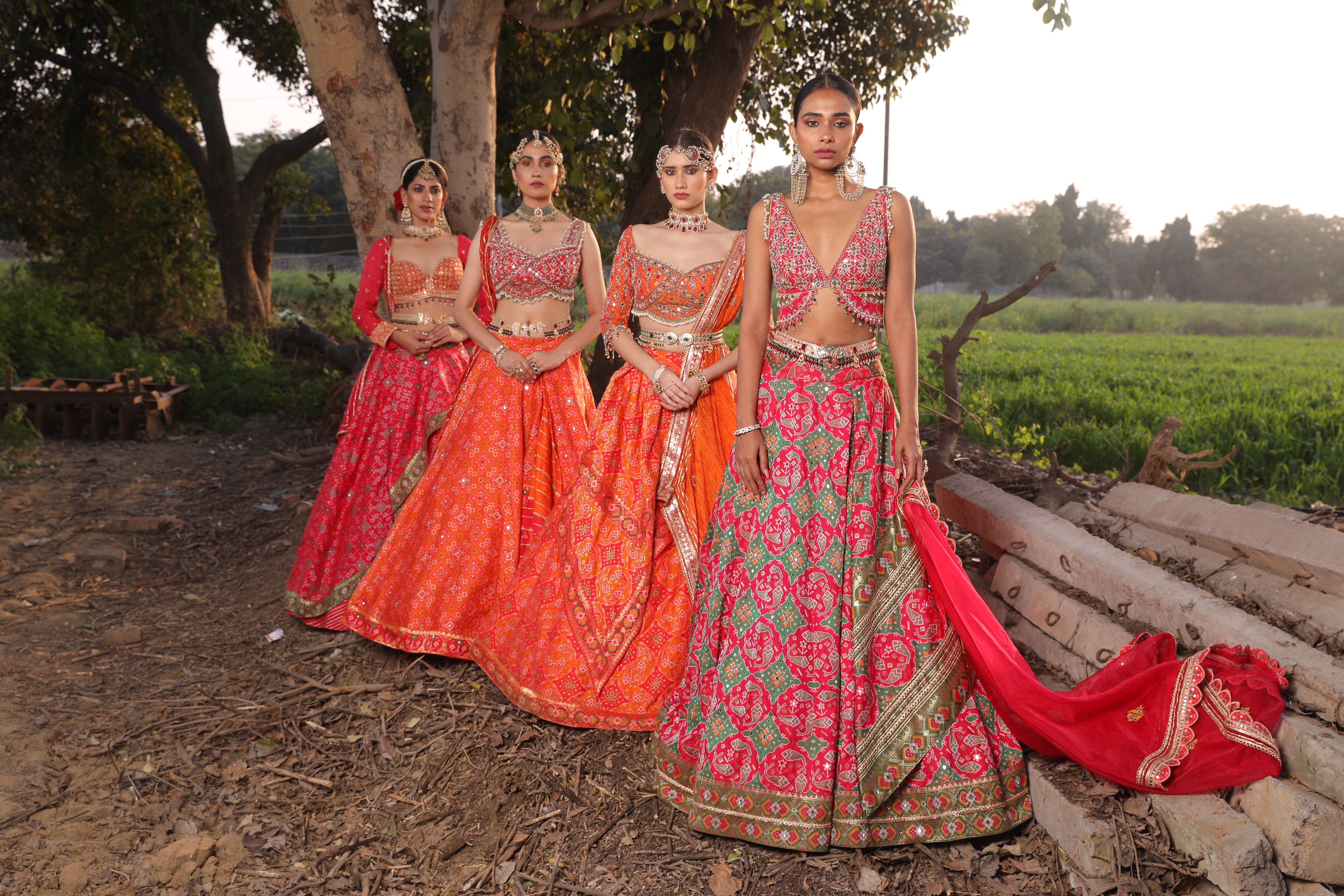 Women's Light Coral Banarasi Lehenga 