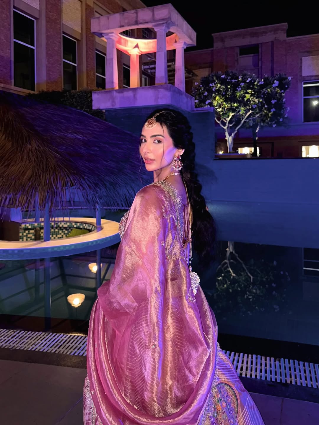 Laila Faisall in our Pink silk zari tissue lehnga set