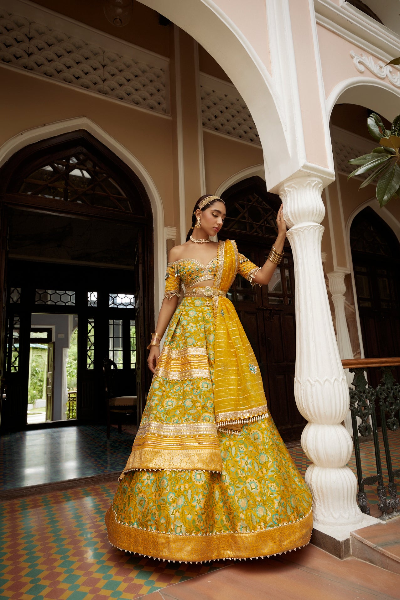 Stitched Yellow Lehenga Choli, 35 Inch at Rs 1699 in Surat | ID: 24606455491