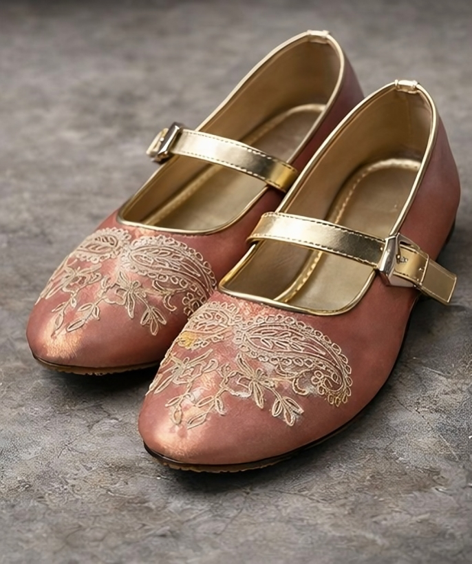 Salmon peach ballerina flats