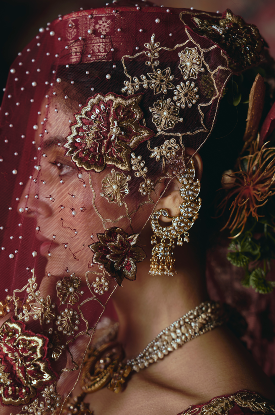 Kundan Crescent Jhumka Earrings