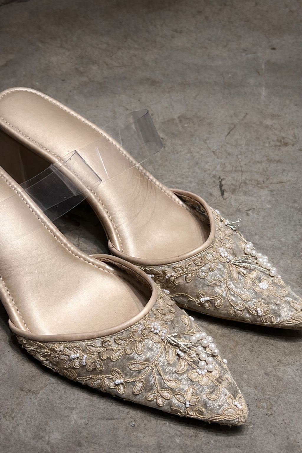 Pearl Gold Tissue Stilettos