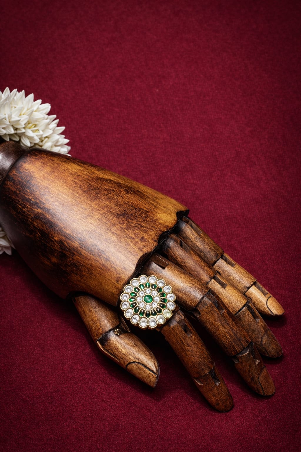 Emerald Bloom Statement Ring