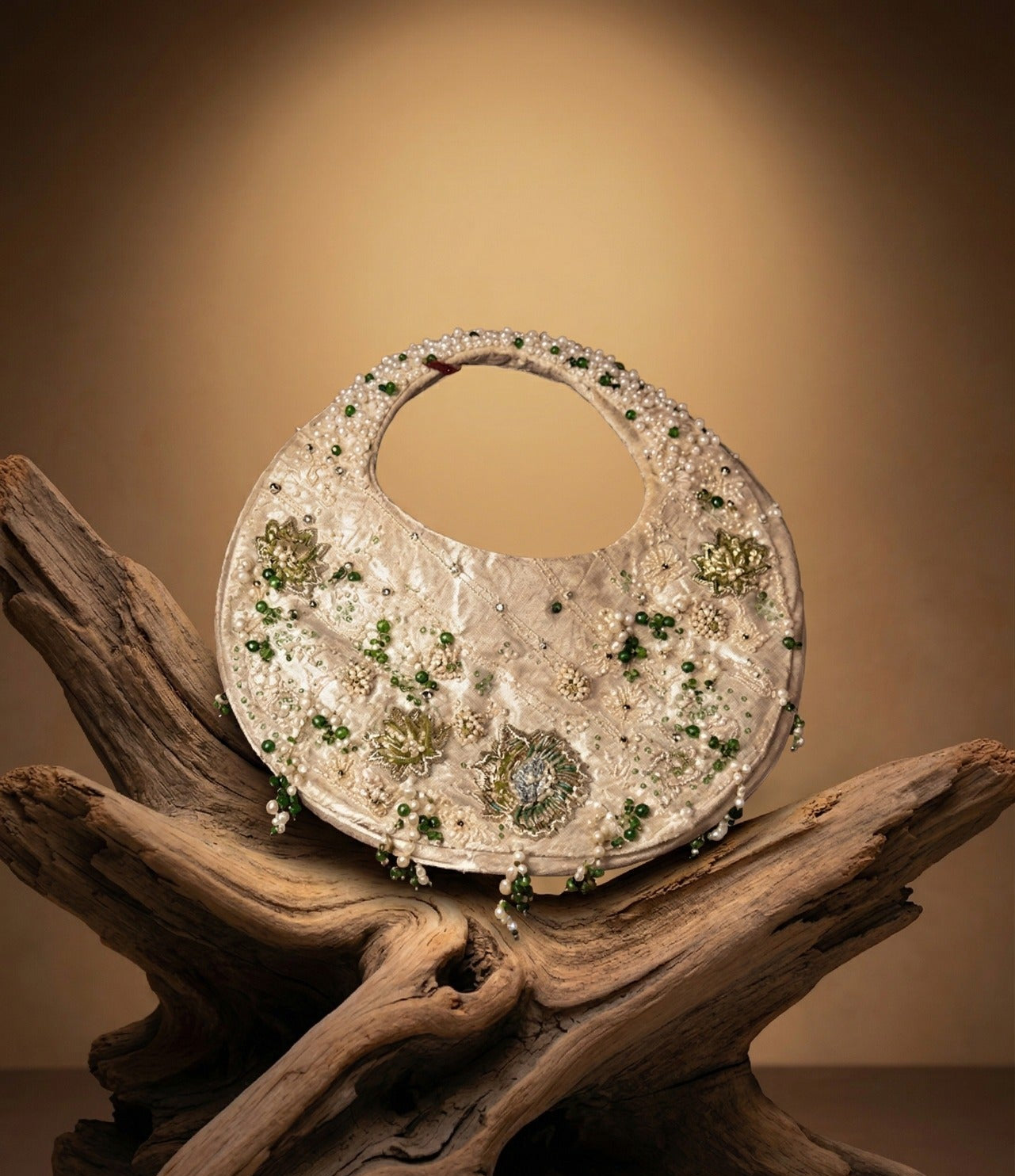Ivory 3D Embellished Bag